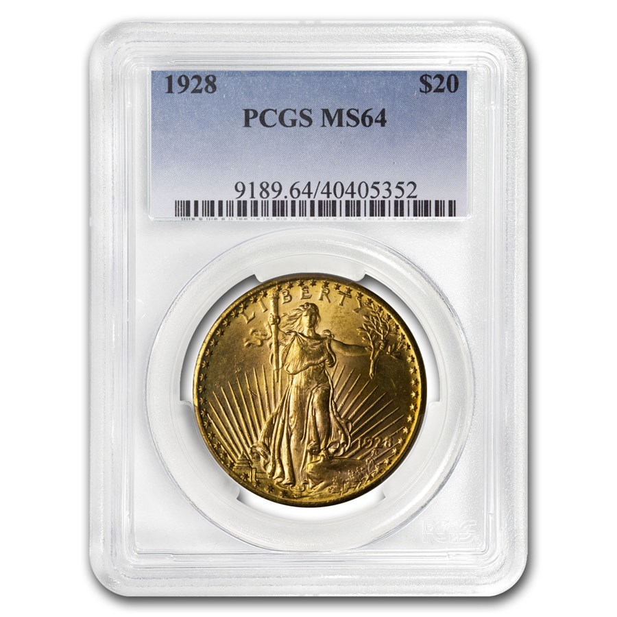 1928 $20 St Gaudens Gold Double Eagle MS-64 PCGS