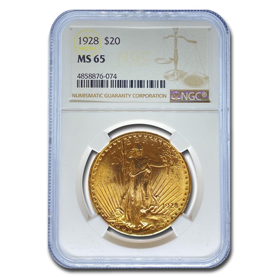 1928 $20 St Gaudens Gold Double Eagle MS-65 NGC