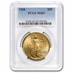 1928 $20 St Gaudens Gold Double Eagle MS-65 PCGS