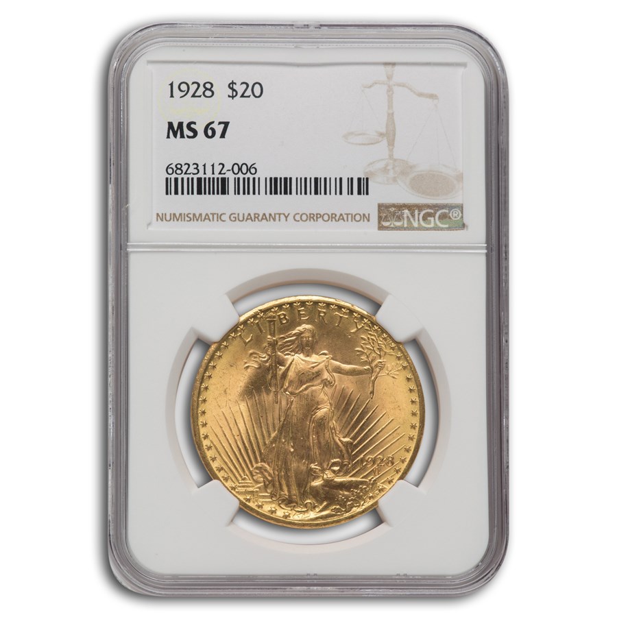 1928 $20 St Gaudens Gold Double Eagle MS-67 NGC