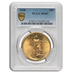 1928 $20 St Gaudens Gold Double Eagle MS-67 PCGS