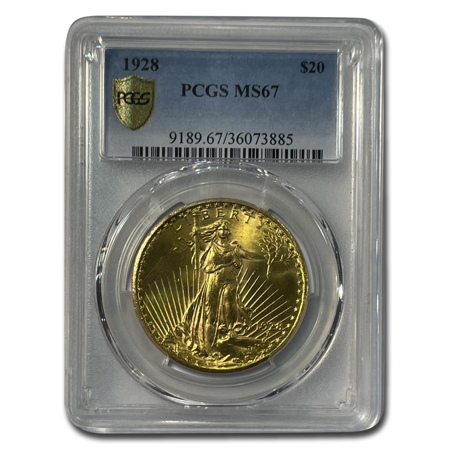 1928 $20 St Gaudens Gold Double Eagle MS-67 PCGS