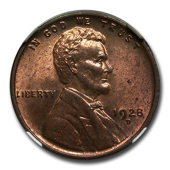 Buy 1928-D Lincoln Cent MS-63 NGC (Red/Brown) | APMEX