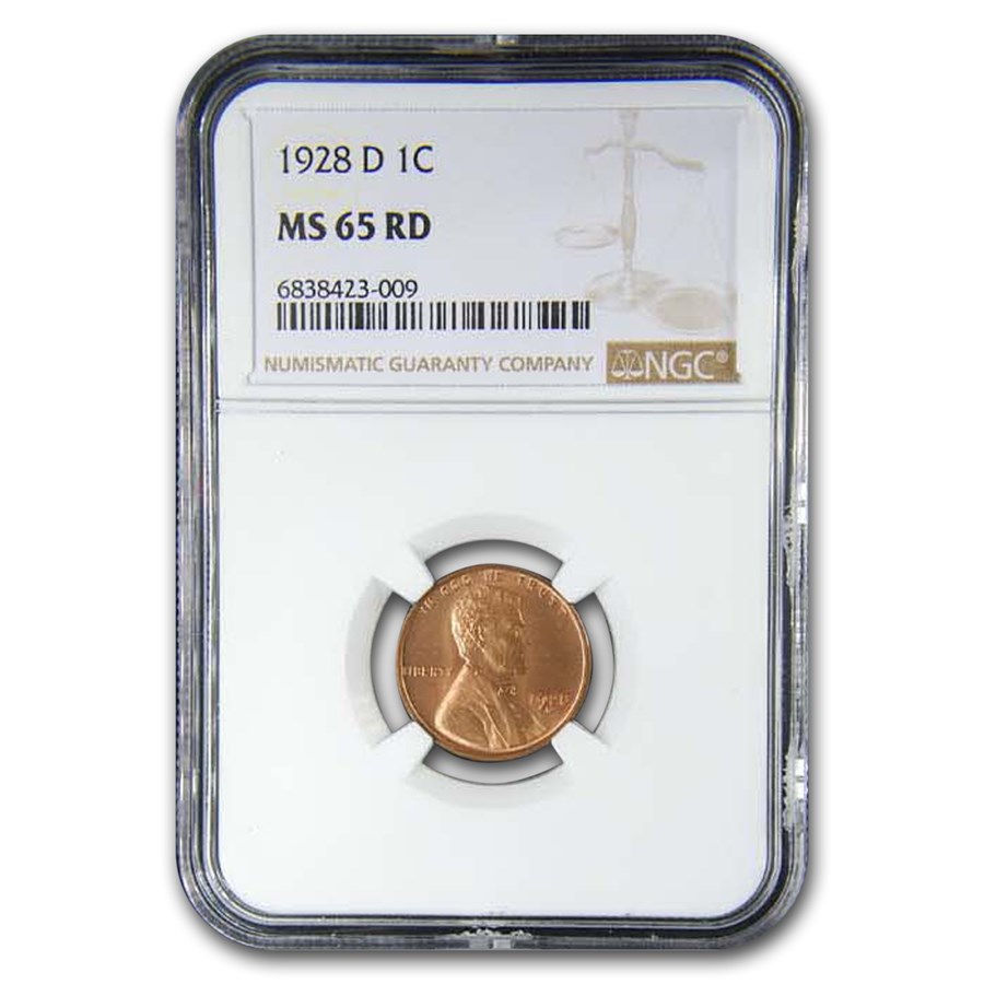 1928-D Lincoln Cent MS-65 NGC (Red)