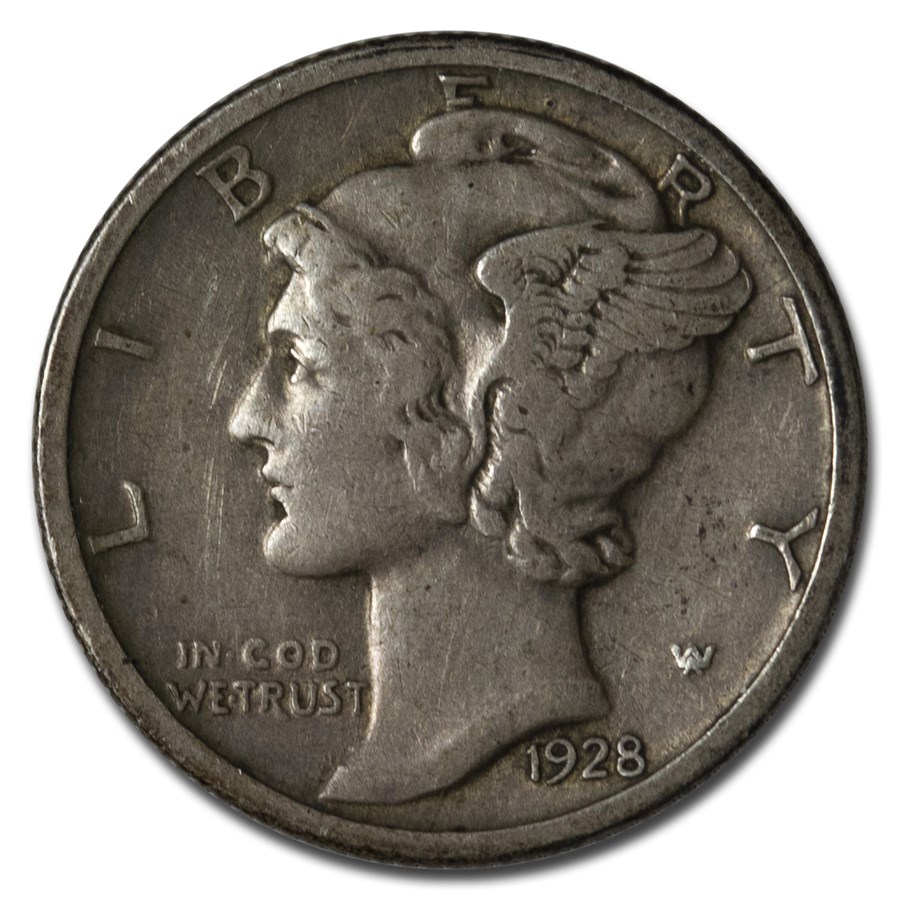 1928 Mercury Dime VF