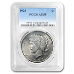 1928 Peace Dollar AU-55 PCGS