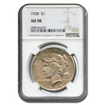 1928 Peace Dollar AU-58 NGC