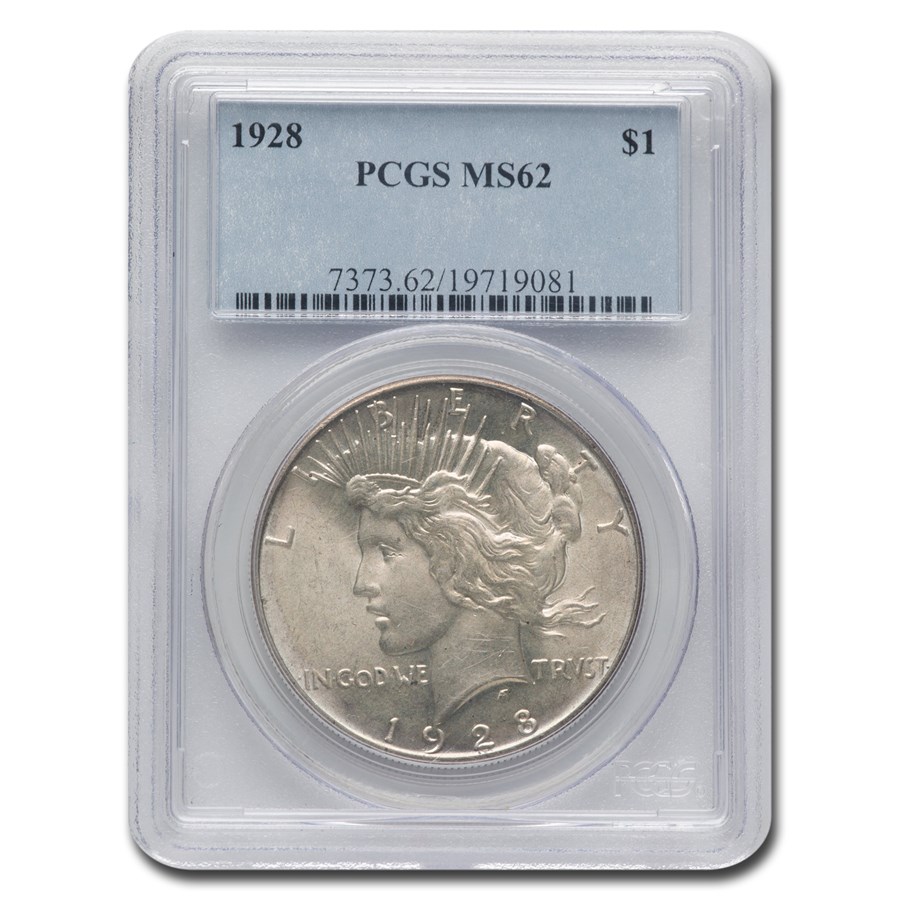 1928 Peace Dollar MS-62 PCGS