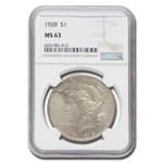 1928 Peace Dollar MS-63 NGC