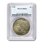 1928 Peace Dollar MS-63 PCGS (Key Date, Toned)