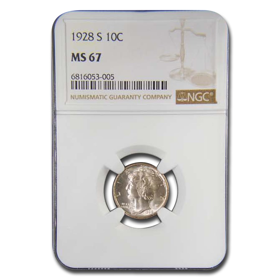 1928-S Mercury Dime MS-67 NGC