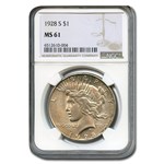 1928-S Peace Dollar MS-61 NGC