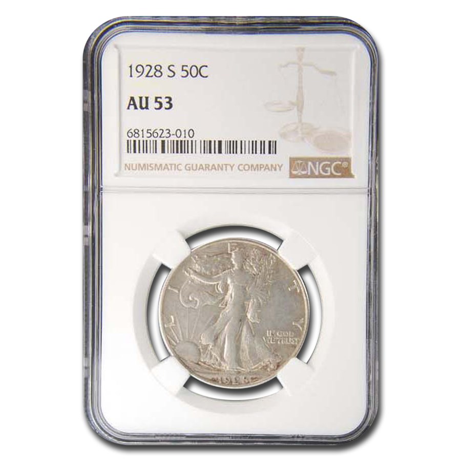 1928-S Walking Liberty Half Dollar AU-53 NGC