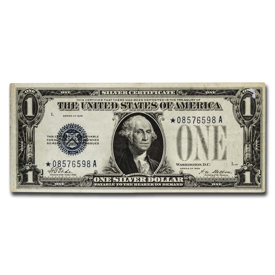 Buy 1928 thru 1928-B* $1.00 Silver Certificates VF (Star Note) | APMEX