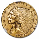 1929 $2.50 Indian Gold Quarter Eagle MS-62 NGC