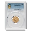 1929 $2.50 Indian Gold Quarter Eagle MS-65 PCGS