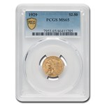 1929 $2.50 Indian Gold Quarter Eagle MS-65 PCGS