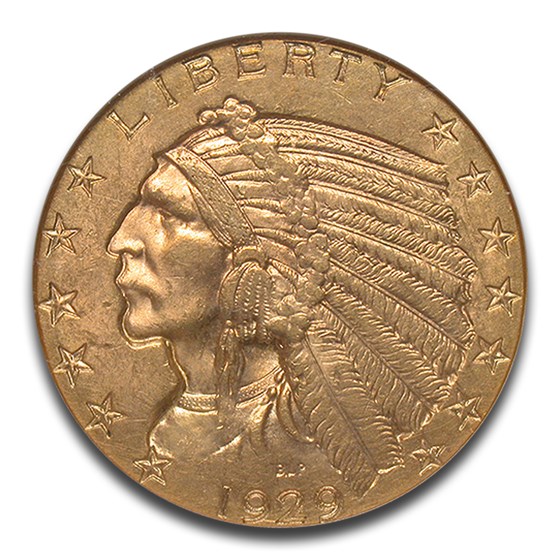 Buy 1929 $5 Indian Gold Half Eagle MS-62 NGC | APMEX