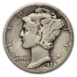 1929-D Mercury Dime Good/Fine