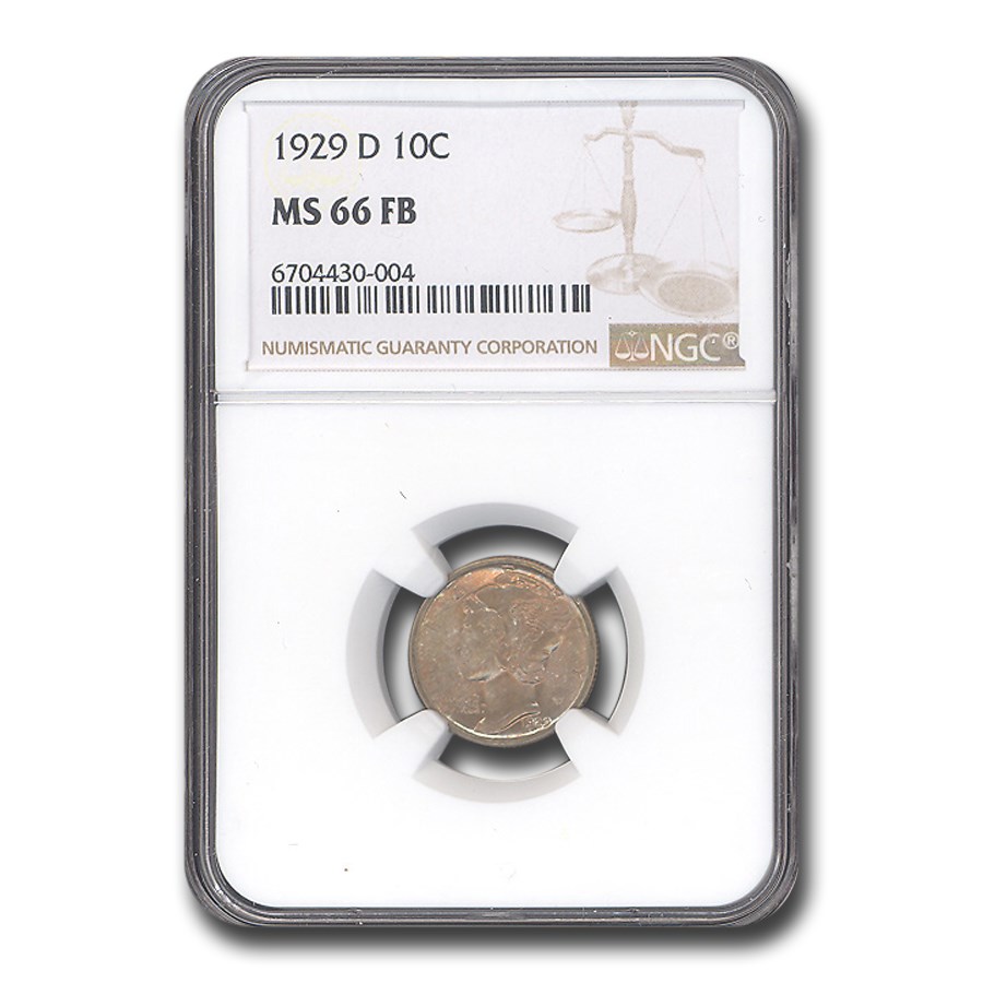 1929-D Mercury Dime MS-66 NGC (FB)