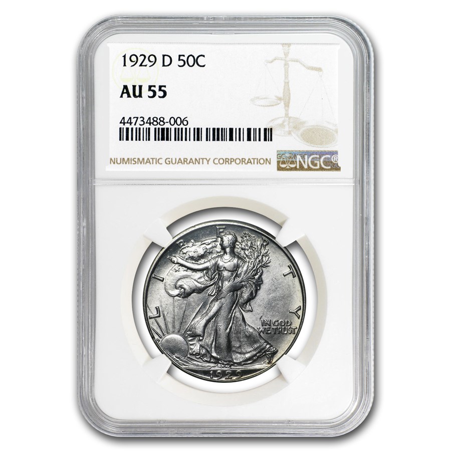 1929-D Walking Liberty Half Dollar AU-55 NGC