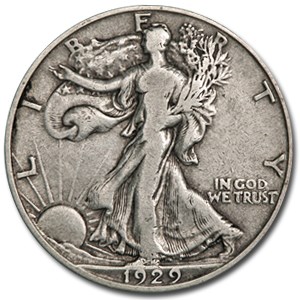 1929-D Walking Liberty Half Dollar Fine