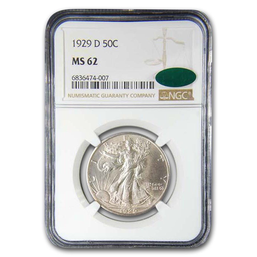 1929-D Walking Liberty Half Dollar MS-62 NGC CAC