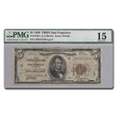 1929 (L-San Francisco) $5 Brown Seal FRBN Fine-15 PMG (Fr#1850-L)