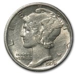 1929 Mercury Dime AU