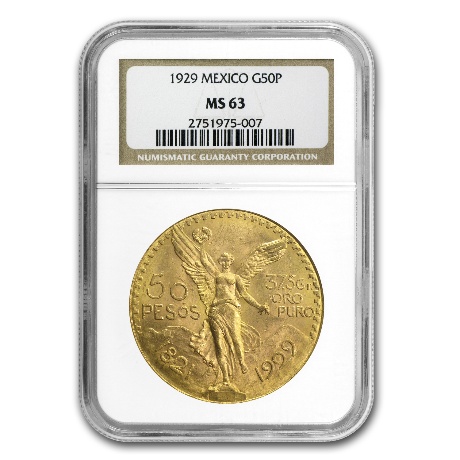 Buy 1929 Mexico Gold 50 Pesos MS-63 NGC | APMEX