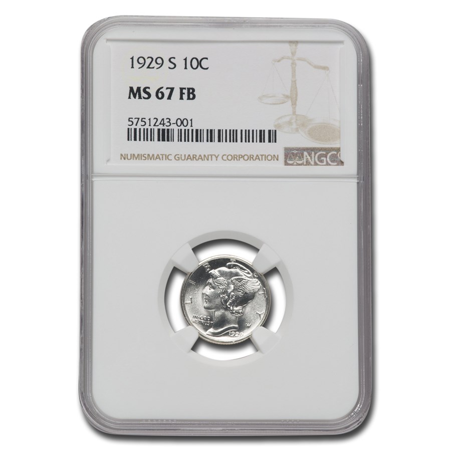 Buy 1929 S Mercury Dime Ms 67 Ngc Fb Apmex