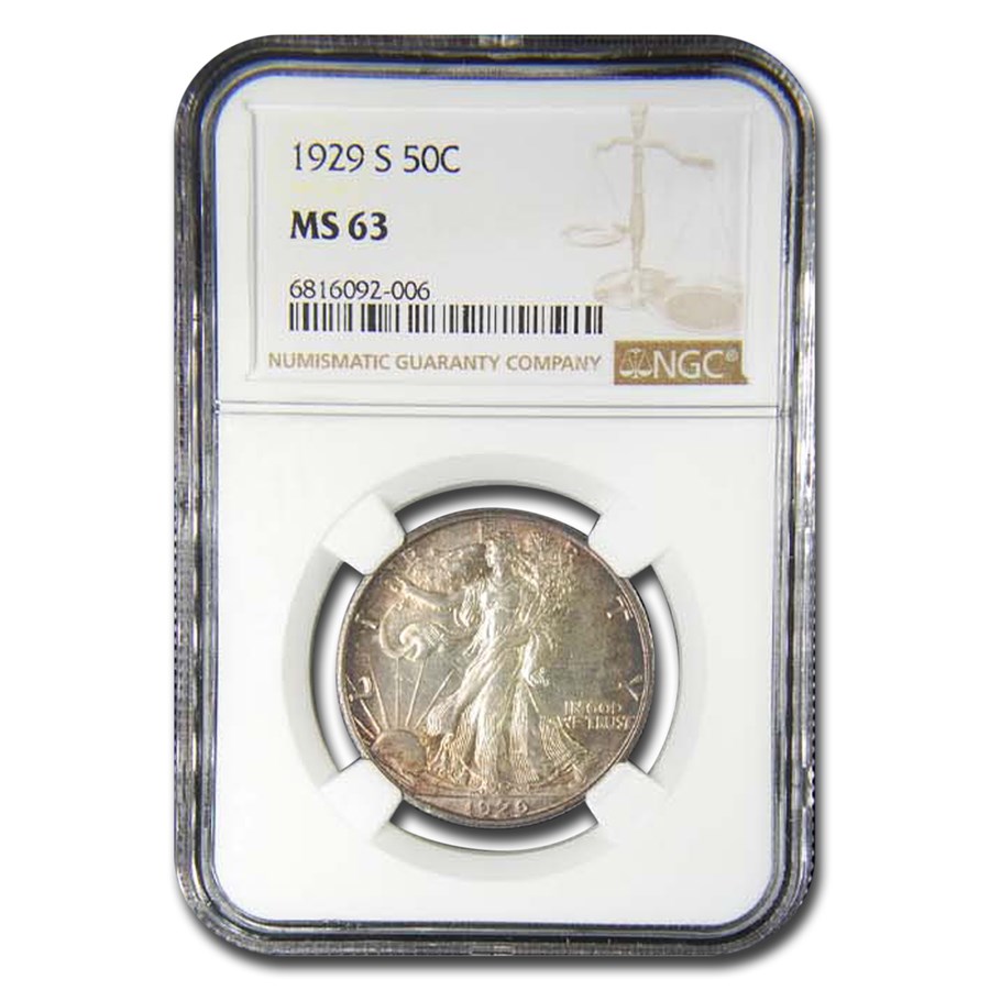 1929-S Walking Liberty Half Dollar MS-63 NGC