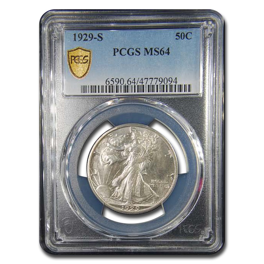 1929-S Walking Liberty Half Dollar MS-64 PCGS