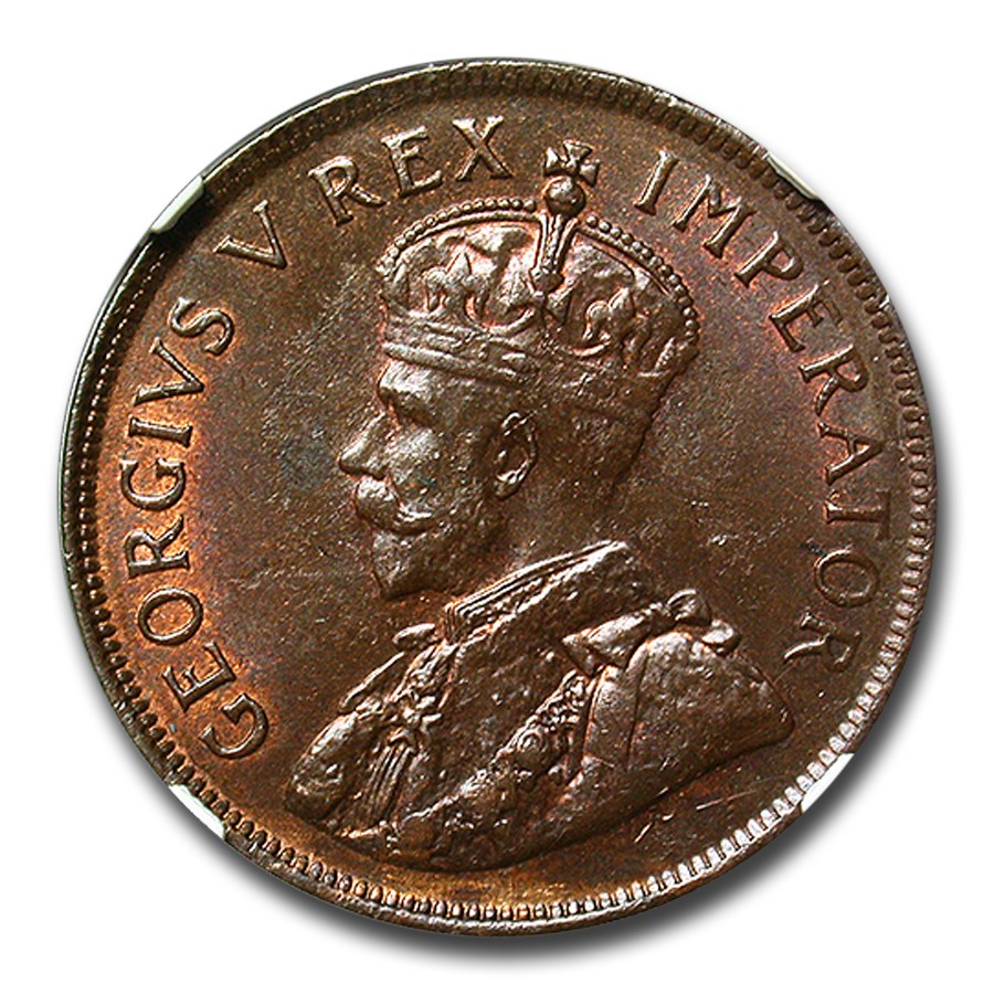 1929 South Africa Penny MS-63 NGC (Brown)