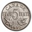 1930 Canada 5 Cents George V AU