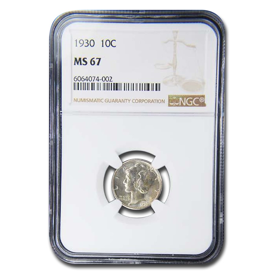 1930 Mercury Dime MS-67 NGC