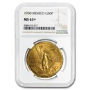 1930 Mexico Gold 50 Pesos MS-63+ NGC