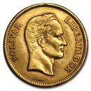 1930 Venezuela Gold 10 Bolivares Simon Bolivar Avg Circ