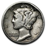 1931 Mercury Dime VF