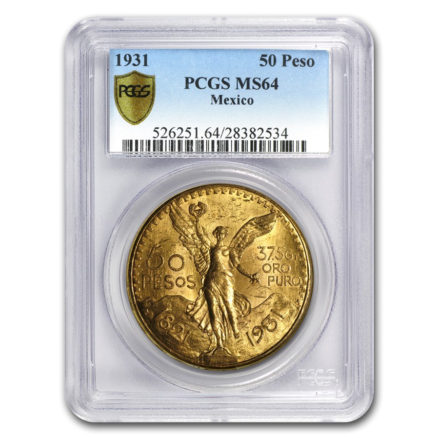 1931 Mexico Gold 50 Pesos MS-64 PCGS