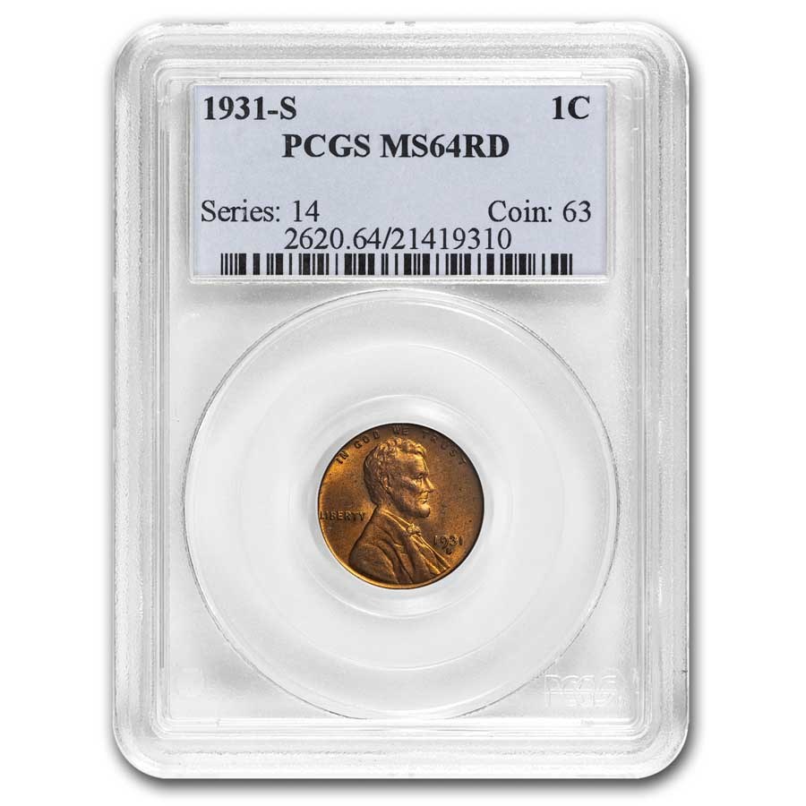 1931-S Lincoln Cent MS-64 PCGS (Red)