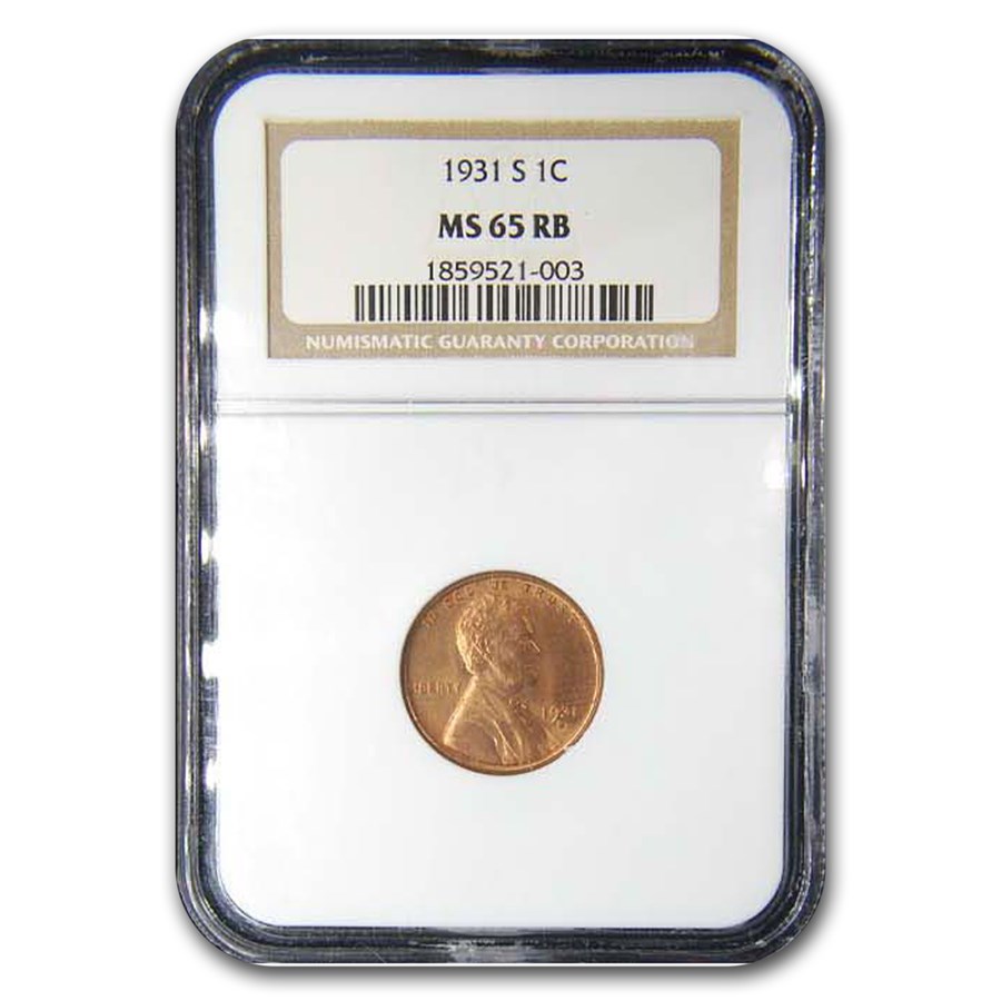 1931-S Lincoln Cent MS-65 NGC (Red/Brown)