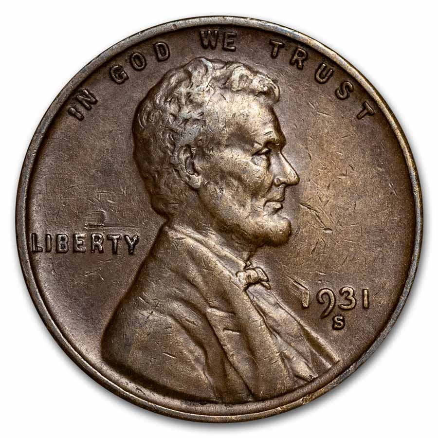 1931-S Lincoln Cent XF