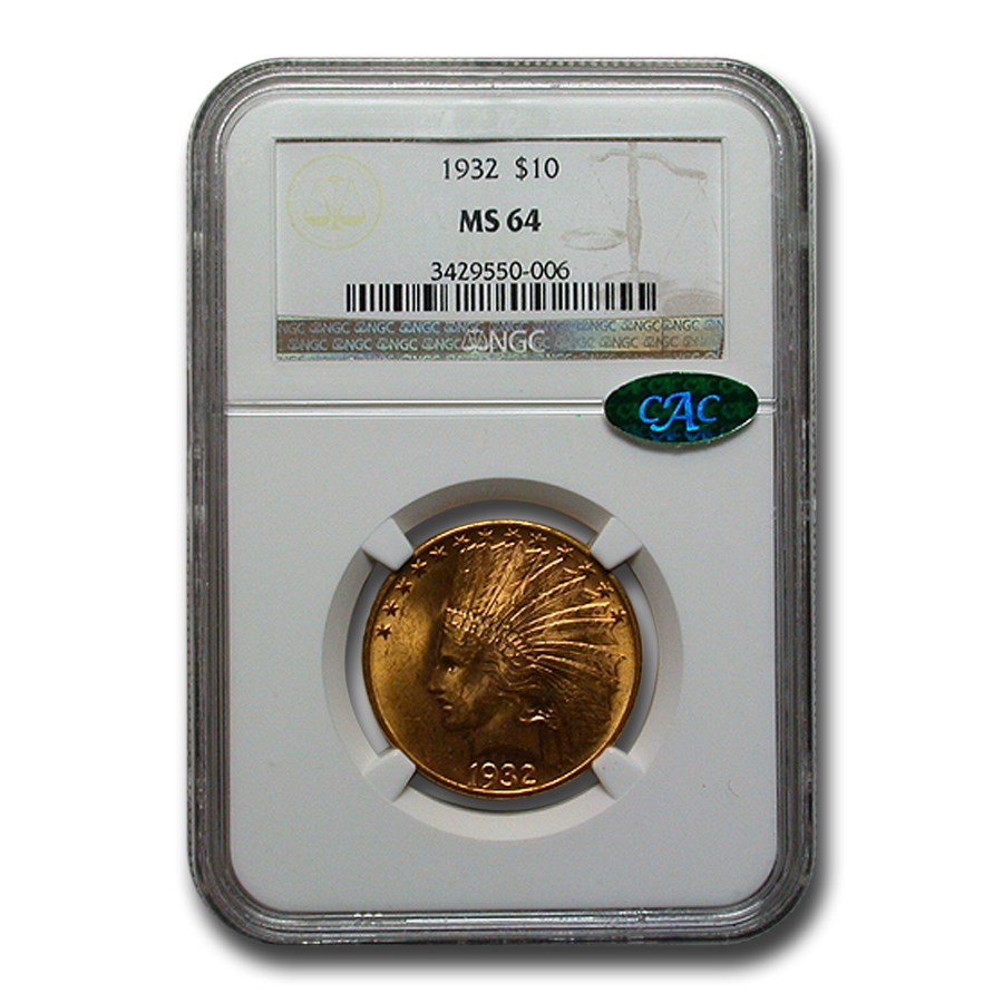 1932 $10 Indian Gold Eagle MS-64 NGC CAC