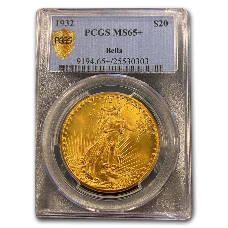 Buy 1932 20 SaintGaudens Gold Double Eagle MS65+ PCGS APMEX