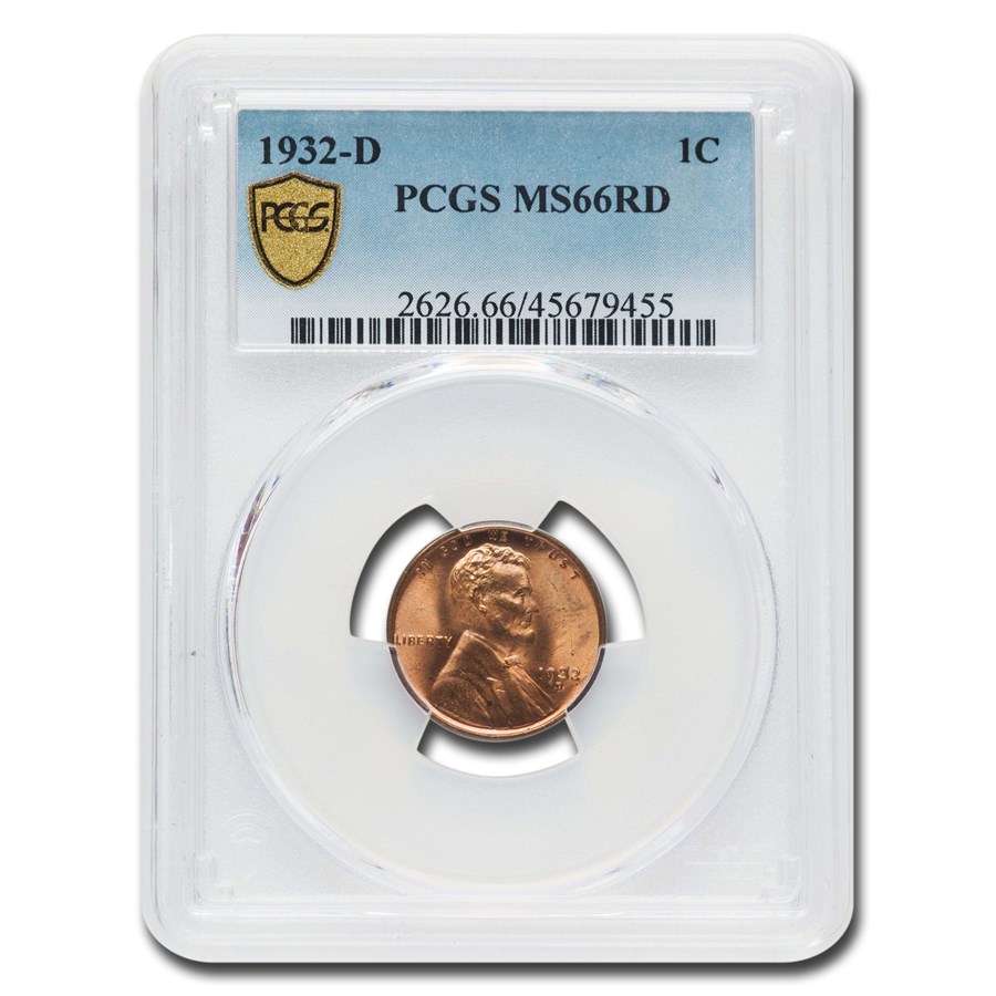 1932-D Lincoln Cent MS-66 PCGS (Red)