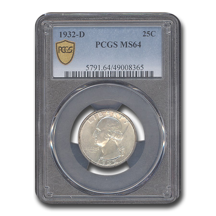 1932-D Washington Quarter MS-64 PCGS