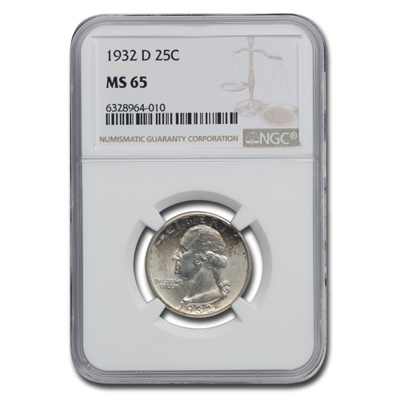 Buy 1932-D Washington Quarter MS-65 NGC | APMEX