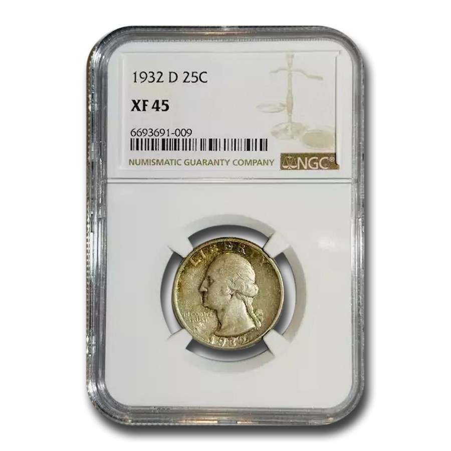 1932-D Washington Quarter XF-45 NGC