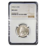 1932-S Washington Quarter MS-64+ NGC